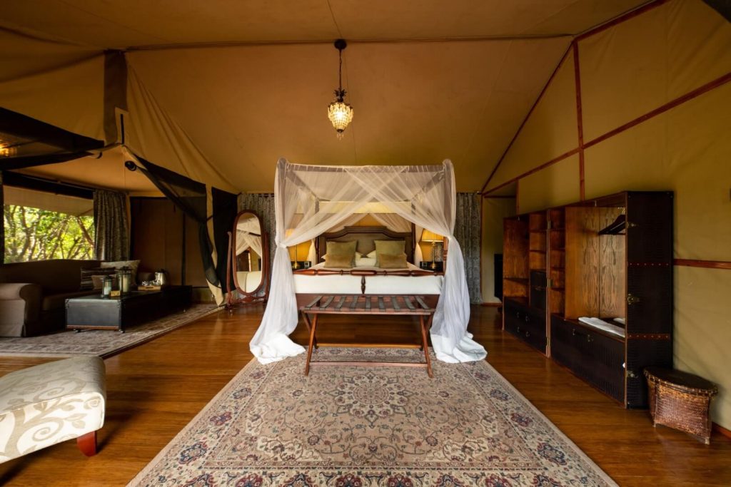 Szenisch Africa Safaris & Expeditions Elewana Sand River Luxury Tent interior Double Tents