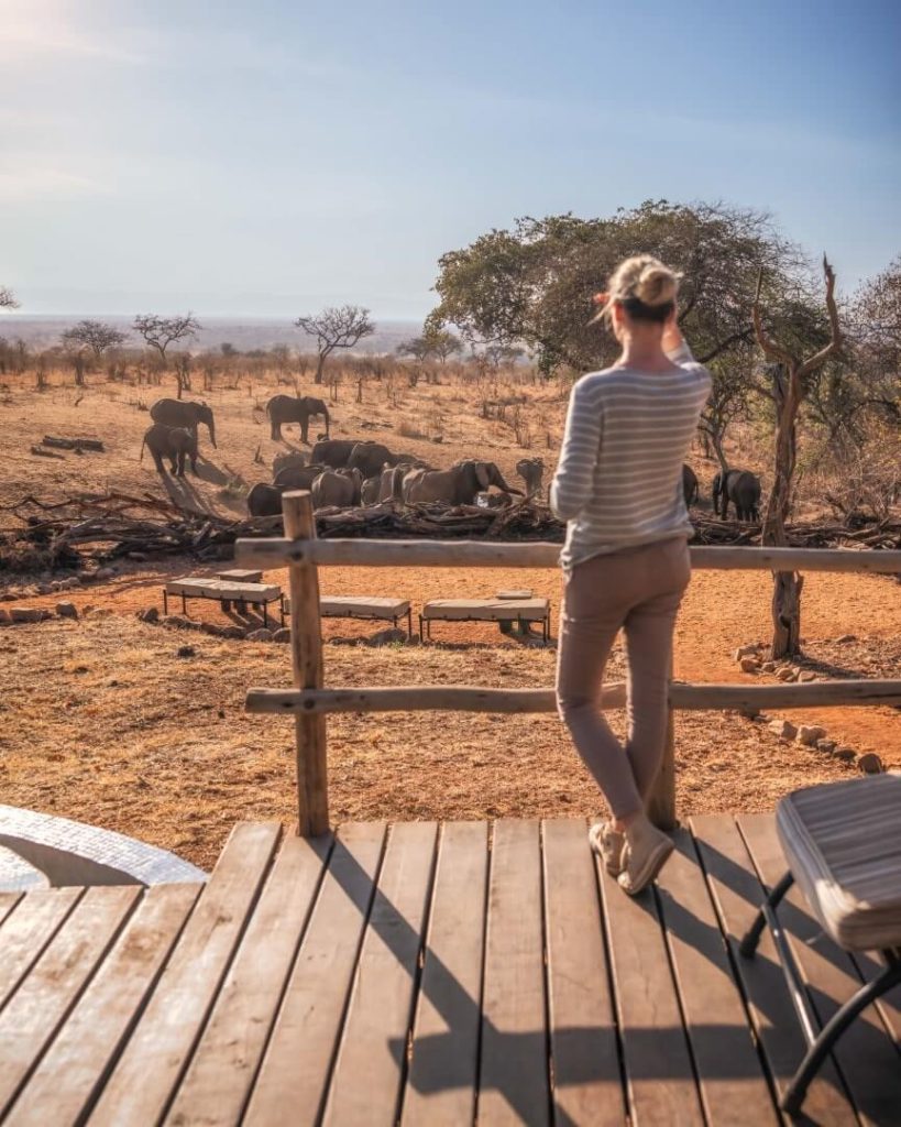 Szenisch Africa Safaris & Expeditions Elewana Tarangire Treetops - Guest Looking At Ellys Deck_4x5