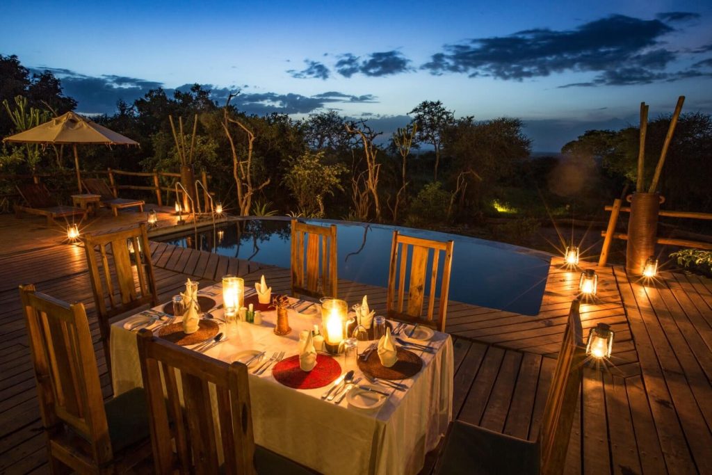 Tarangire Treetops - accommodation - poolside dining Szenisch Africa Safaris & Expeditions